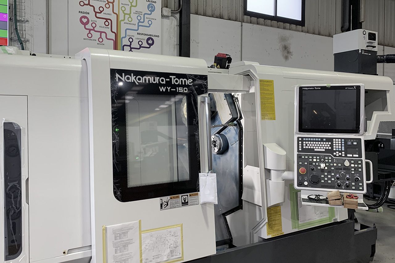 Set-up of the Nakamura-Tome WY150 CNC lathe at Factor's facilities in Valencia.